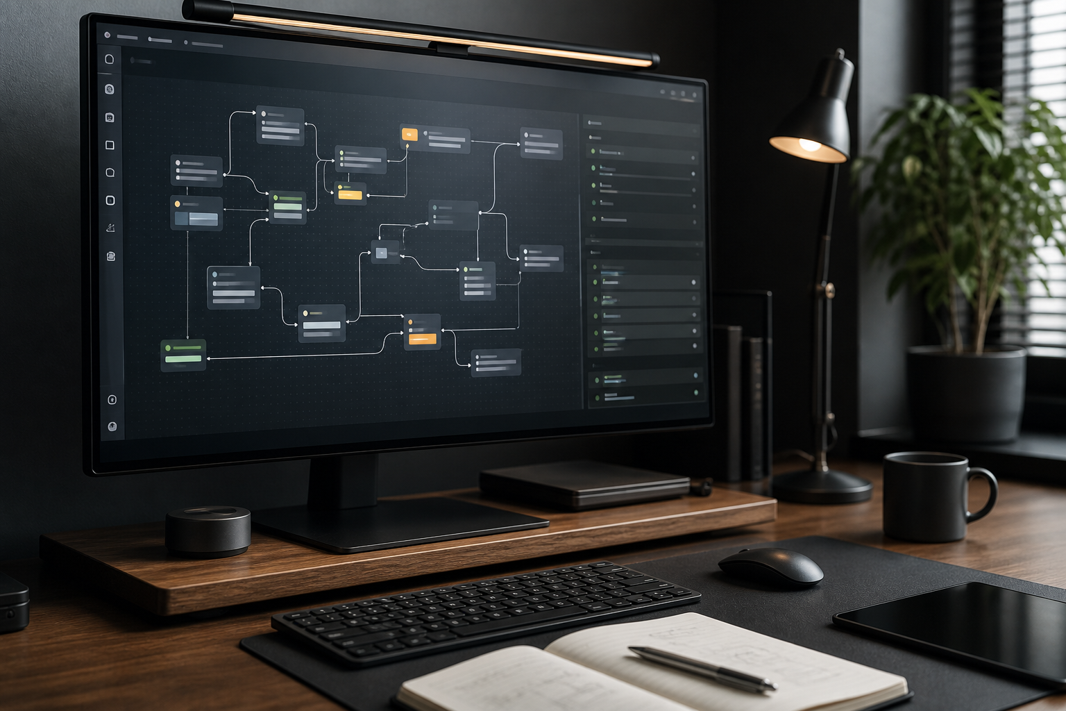 Representatieve workflowinterface in een professionele automationstudio